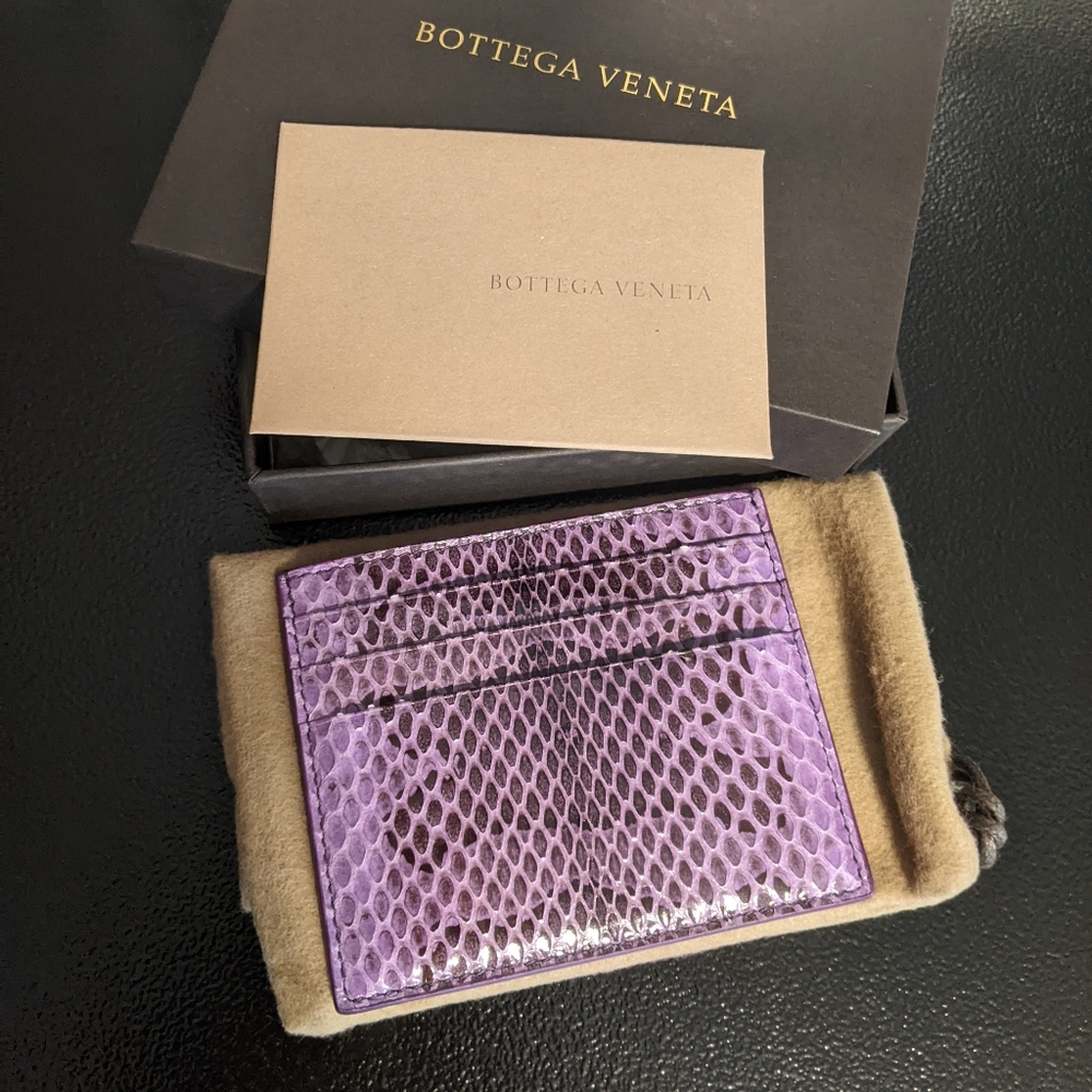 (SOLD) Bottega Veneta Ayers Snakeskin Card Case